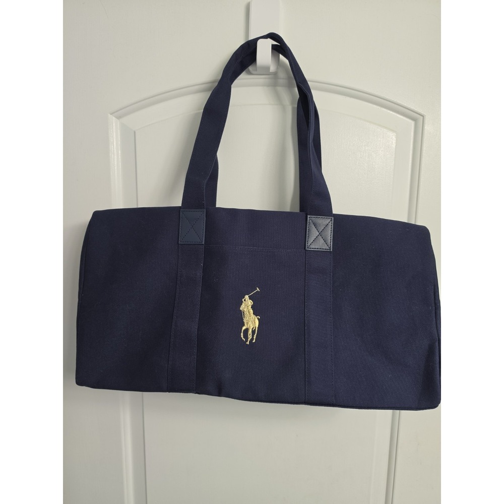 Brand New POLO Ralph Lauren DUFFLE Gym CARRY-ON Weekender Bag NAVY BLUE